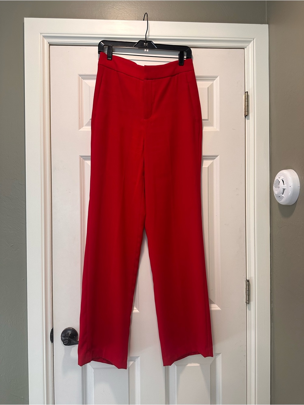 High-Rise Wide-Leg Pants in Vibrant Red